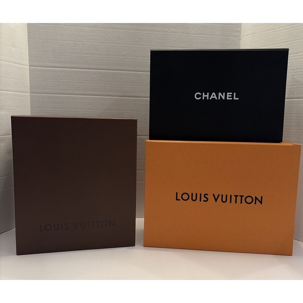 Lot 3 Authentic Designer Empty‎ Gift Boxes Louis Vuitton x2 Chanel x1
